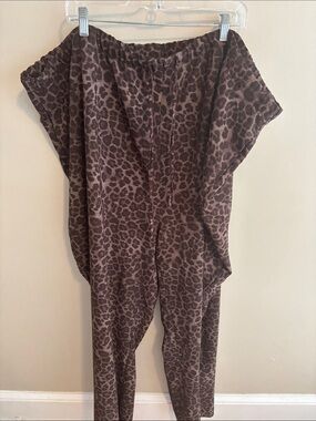 NEW Torrid Studio Stretch Pants 6X High Rise Wide Leg Pull On Leopard Plus